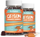 2 팩 설탕 자유로운 Ceylon 계피 Gummies 2000MG의 크롬과 계피 Bark, Vegan, 비 GMO, 글루텐 자유로운, 120 Gummies를 가진 계피 보충교재