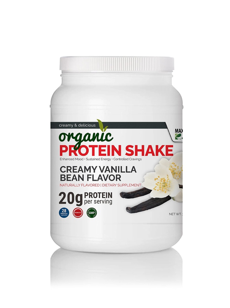 Maximum Slim Organic Protein Shake - Creamy Vanilla Bean Flavor