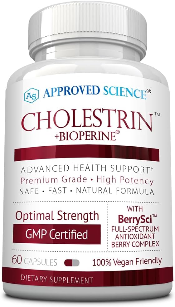Schválená veda Choletrín - Lipid Level Support - Antioxidanty, Lecithin, Berberine HCL, Berries, BioPrine - 60 Kapsule - Made in USA