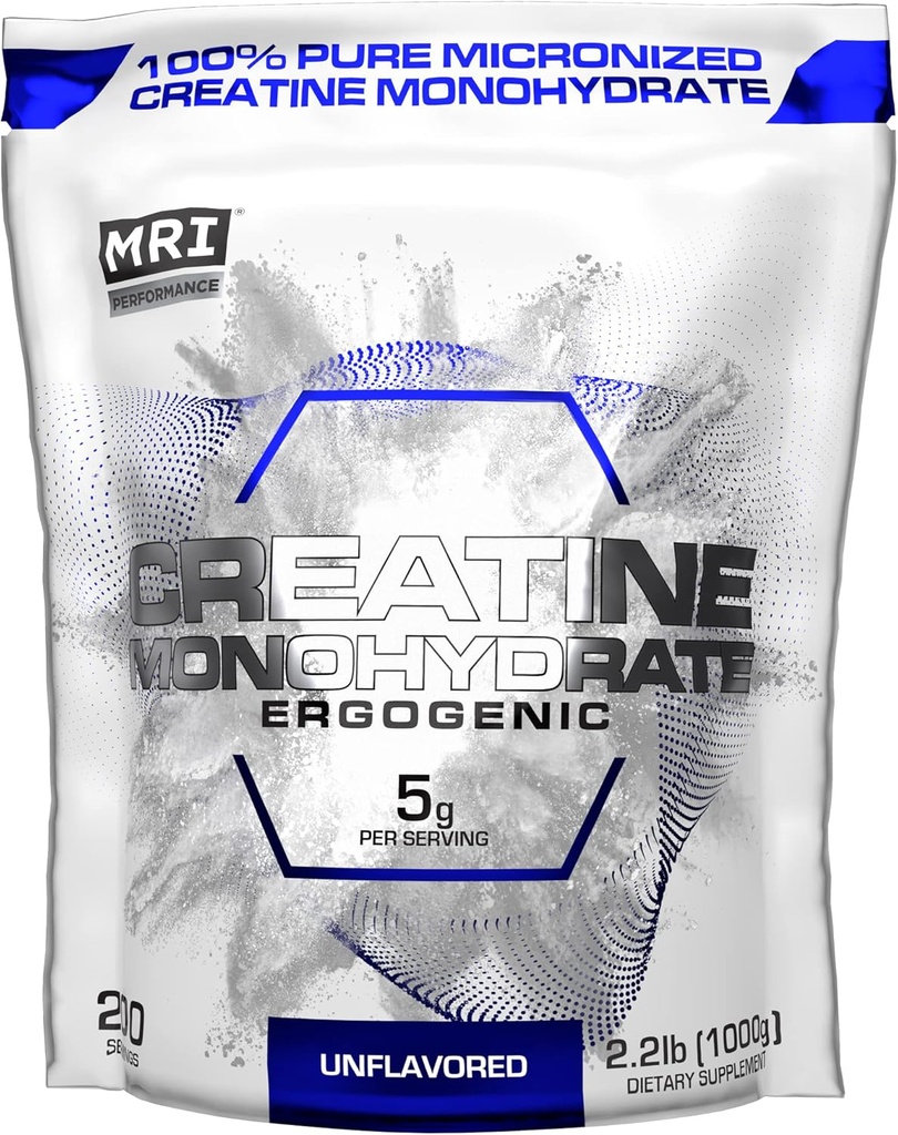 Desempenho da RM Creatina Monohidrato Pó 5g,100% Puro Suplemento de Creatina Micronizada, Crescimento e Recuperação Músculo, Construir Músculo, Aumentar Força, Desempenho, Endurance, 1000g, Sem sabor