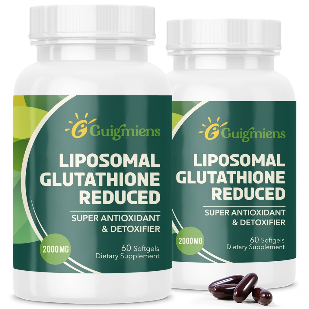 Liposomal Glutathione 2000 MG, 10x Better Absorption, Glutathione Supplement with Hyaluronic Acid + Collagen Peptide + Resveratrol, Powerful Antioxidant, 120 Count