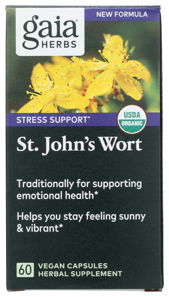 Gaia Herbs St. John's Wort, Vegan Liquid Capsules, 60 Count - Stress Support to Promote a Positive and Sunny Mood