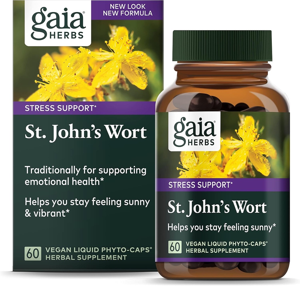 Gaia Herbs St. John's Wort, Vegan Liquid Capsules, 60 Count - Stressi tuki edistää positiivinen ja Sunny Mood
