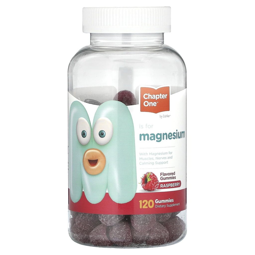 Zahler Chapter One Magnesium Gummies - Supports Calm for Kids - Chewable Magnesium Supplement Gummies to Support Muscle Function - Kosher, Dairy-Free & Gluten-Free - Raspberry, 120 Count