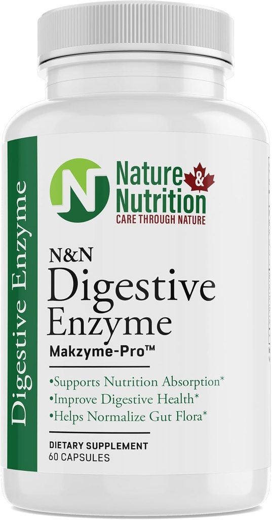 Природа та харчування DIGESTIVE ENZYME, MAKZYME-PRO TM, 60 Count (Pack of 1)