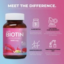 Biotin tabletter för hår, hud och naglar | Biotin vitamin B7 tabletter för män och kvinnor | Hår vitamin för hårväxt | Inga biverkningar (60 tabletter)