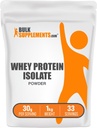 BulkSupplements.com Whey Protein hauts isolatzailea - Whey Protein Powder, Elikadura osagarria - Gluten Free, 30g zerbitzatu bakoitzeko, 1 kg (2,2 lbs)