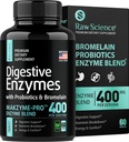 Digative Enzymes with Probiotics for Women & Men Digative Health - Bloating Relief, Gut Health Supplements: Bromulainas, Papaya Enzyme, Acidophilus Probiotic, Lactase Enzymes for Digestion - 60 tabletes