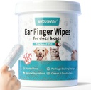 Ear Cleaner Finger Wipes 60 Counts, Dog Ear Cleaner, Grooming Kit Care för hundar och katter, Soft & Easy Otic Cleaning Pads, Ta bort Wax, Dirt & Stop Smelly, Itchy, Irriterande, Coconut Scent