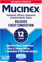 Mucinex Chest Contraffic, Maximum Power 12 Hour Extended Tablet Extended, 14ct, 1200 mg Guaimfenein dengan Extended Relief of Chest Consultion disebabkan oleh ExcessMucus Excess, Thins and longen Mucus