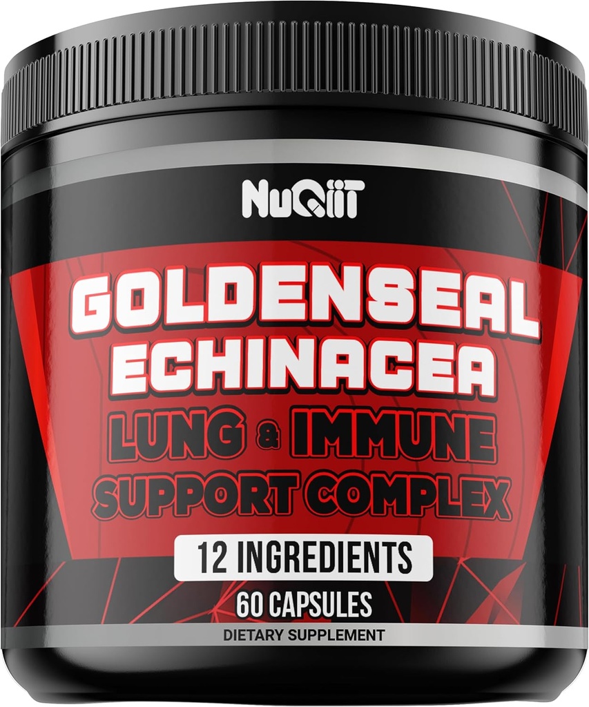 Goldenseal Root Capsule with Echinacea, Panax Ginseng Root, Immune Support Complex as Elderberry, Knoflook Bulb - 60 Capsules - Digestief Gezondheid, Lichaamsbalans & Meer - Goldenseal Root Powder