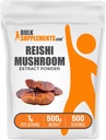 BulkSupplements.com Reishi Mushroom Extract Powder - Reishi Mushroom Powder, osagarria ongizate orokorraren osagarri - Gluten Free, 1g zerbitzatu bakoitzeko, 500g (1.1lbs) (1. paketea)