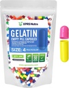 XPRS Nutra Size 4 Empty Capsules - 100 Count Small Empty Gelatin Capsules - Pills DIY Capsule Filling - Fillable Pure Bovine Pill Gel Caps for Do-It-Yourself Supplements (Multi Color)