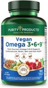 Tisztasági termékek Vegan Omega 3- 6- 9 Formula - "5 in 1" Essential Fatty Acid Complex - Scientific Formulated Plant- Based Omega 3 6 9 Essential Fatty Acids (EFA) - 3 hónap Ellátás - 180 Softgels