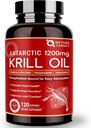 NATURE TARGET Krill Oil 1200mg with Omega-3 EPA " DHA with Astaxanthin, Phospholipids " Choline - Supports Heart, Brain, Join Health, Non-GMO, Gluten Free, 120 Softgels (60 Servings)