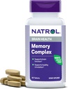 Complexo de memoria de Natrol con Ginkgo Biloba 120mg e vitaminas B, Suplemento dietético para a saúde cerebral e soporte de memoria, 60 tabletas, subministración de 30 días