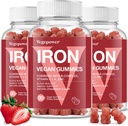 Iron Gummies Supplements for Kids & Women - Multivitamin with Iron for Blood Healthy, Great Tasting Vitamins Gummy with Vitamin C for Max Absorption - Strawberry (3 Packs)