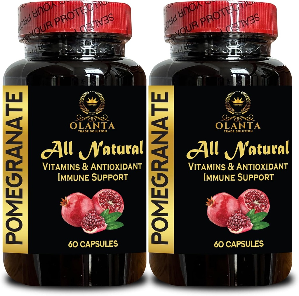 Pomegranate Extract - Pomegranate Extract Polyphenols Supplement, Φυσικό Ανοσοποιητικό Αναμνηστικό, Superfood & Αντιοξειδωτικά, Φυσικά Χάπια Ρόδι, Αντιγηραντικό Συμπλήρωμα - 2 Φιάλες 120 Κάψουλες
