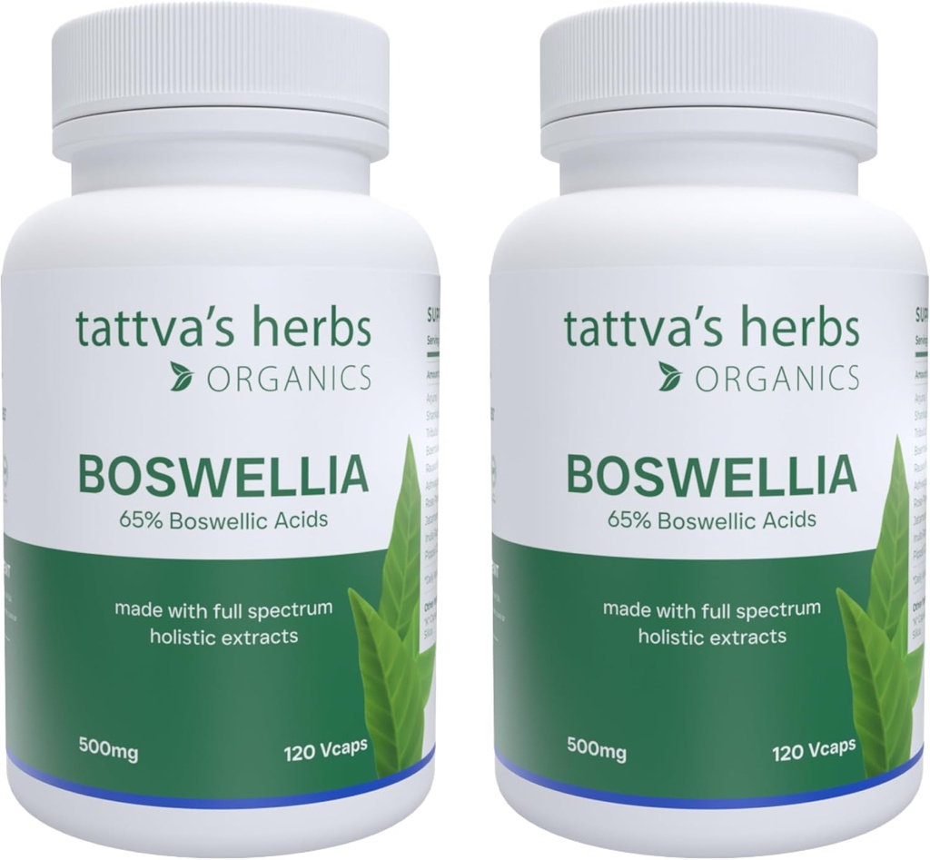 Tttva's Herbs Boswellia Serrata supplement, Boswellia Extract Capsules, Joint Support supplement, CO2 Extract, Boswellia Complex Powder, 2-Pack, 240 count, 500 mg - 25 Years of Premium Service