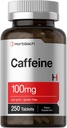 Horbäach Koffein Pillen 100mg | 250 Tabletten | Vegetarische Formel | Non-GMO, Glutenfreie Ergänzung