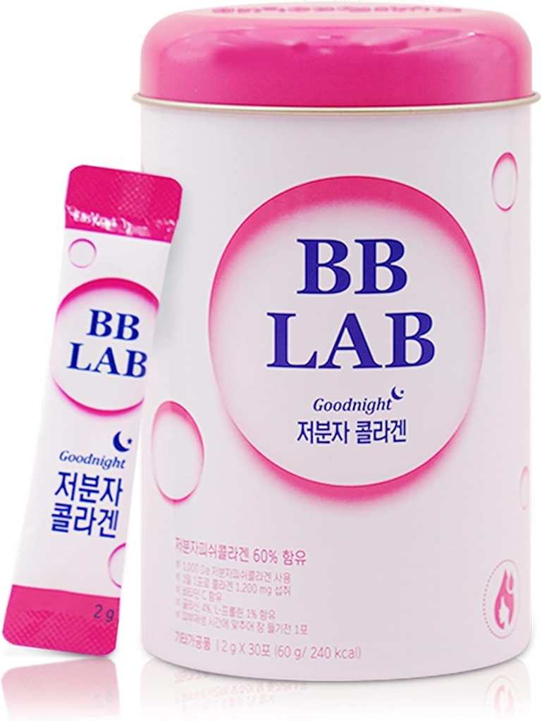 SOUND OF SEUL BB LAB Goodnight Collagen, Low Molecular Collagen, for Skin & Bone Health, Made in Korea, 1 měsíc Dodávka per Container, 30 Packets (1)