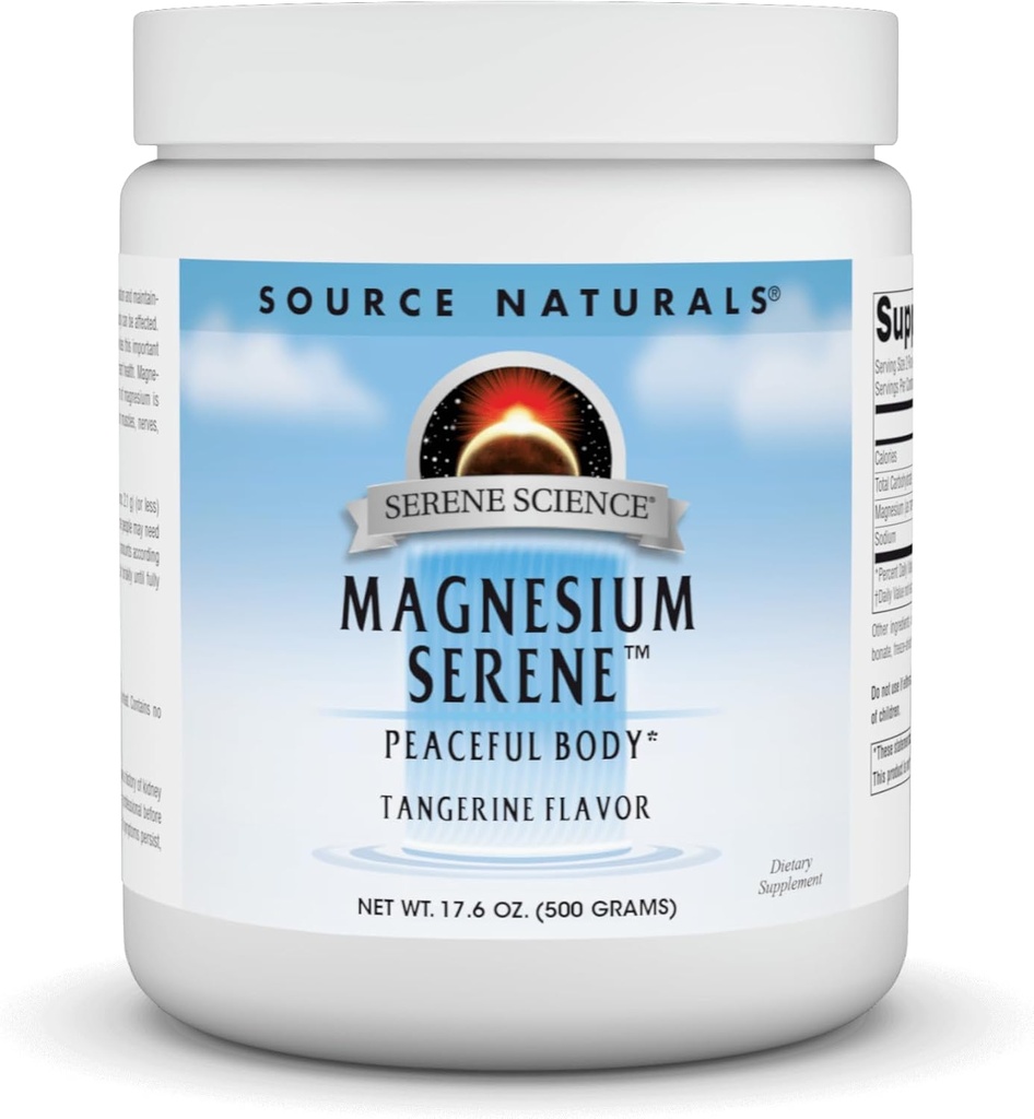 Vir Naturals Serene Science Magnezij Serene, Miroljubno telo*, Tangerine arome - 17,6 Ounce Powder