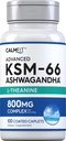 배관 바위 KSM-66 Ashwagandha L-Theanine 보충교재 | 800mg | 100개의 모자 | 진보된 복잡한 뿌리 추출물 | Vegan, Non-GMO, 글루텐 무료