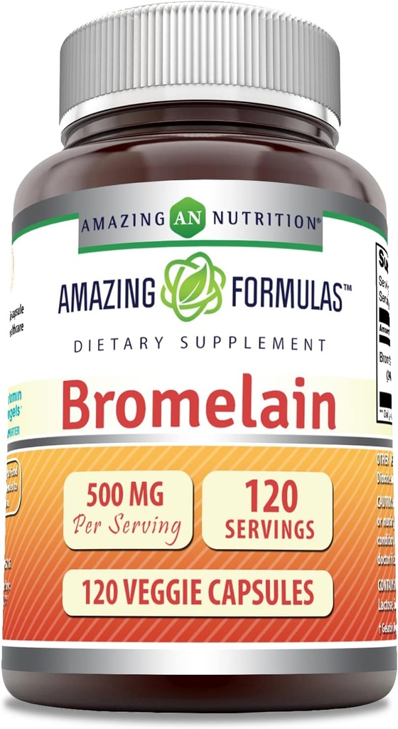 (原始内容存档于2018-09-29) (英语). Amazing Formures Bromelain Supplements + $ 500 Mg Perervice + Veggie Capsules → Non-GMO → Gluten Free → 在美国制造 → 蔬菜理想 (Pack + 120 Count).