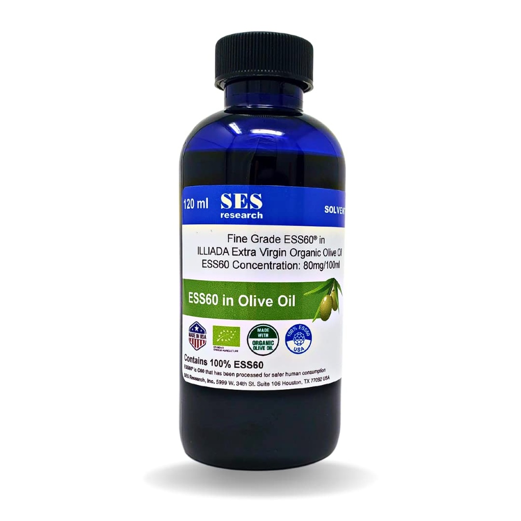 SES 研究精品级 C60-120 ML 有机外生橄榄油 -- -- 99.99% 最高纯度碳60-抗衰老-Boost能源 -- -- 诺特罗普学抗氧化剂补充剂 -- -- 更好的睡眠 -- -- 焦点 -- -- 长寿 -- -- 免疫