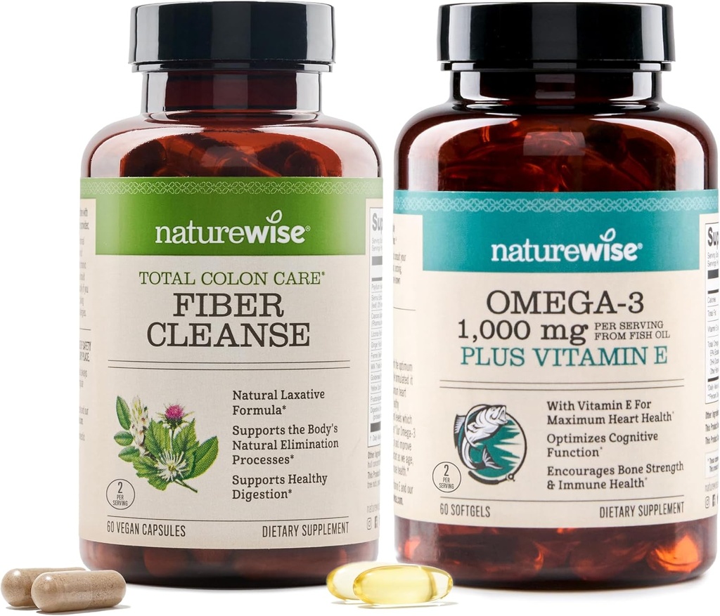 Thiên nhiên vạn năng làm sạch và Omega 3 bình dầu cá [60 đếm]