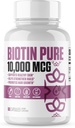 Biotin tinh khiết 10,000 MCG + Calcium # 1 Max Dose Biotin B7 Phụ cho Heder & Longer tóc, da và móng tay