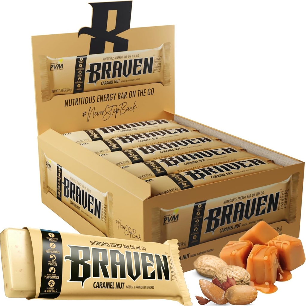 Barbrain Bar คาราเมล Nation Bar (19.59 Oz, Pack of 20) – เคี้ยวพลังงานด้วย 5g Protin – On-the-go snacks for Runing, Histing, and Sports - Gluten Snacks Frees for servation Foots