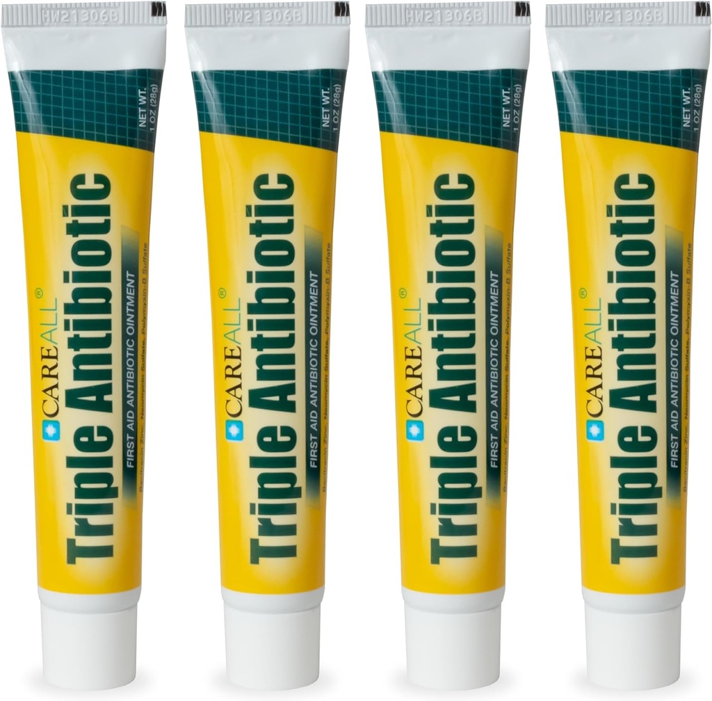 CareAll Triple Antibiotic Ointment 1.0 oz (4 Pack), First Aid Ointment for Minor Scrapes, Cuts, and Burns to Help Prevent Инфекция, Сравни с активните съставки на водещия бранд