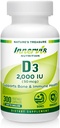 High Potency Vitamin D3 2000 IU – Boost Immune, Support Bone & Teeth, Easy to Swallow 300 Veg Capsules