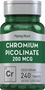 Piping Rock Chromium Picoliat 200mmcg 240 taulats, Vegetarian, No-GMO, Guten Free suplementari