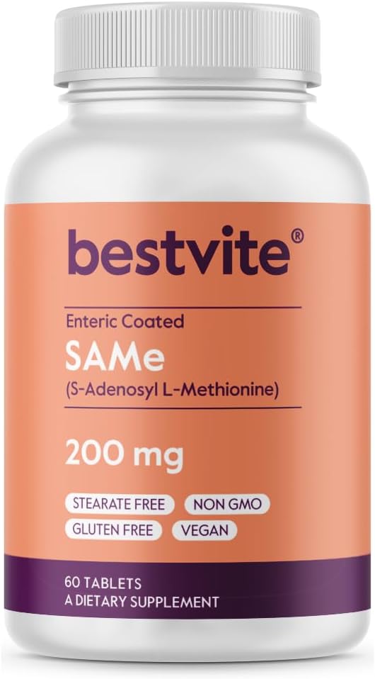 BESTVITE SAM-e 200mg (60 tabletten) (1-pack) Premium Ingrediënt uit Italië.