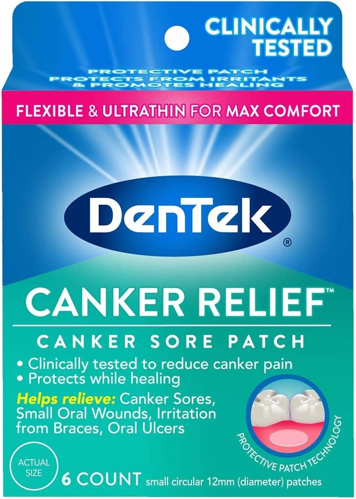DenTek Canker Relieves Canker Pain, 6 Count (Pack of 1)