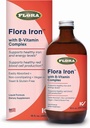 Flora Iron - B 비타민과 Vegan Liquid Iron Supplement - Red Blood Cell & Energy Support - Yeast-Free & Gluten-Free - 맛있는 과일 주스베이스 - 15 fl. oz. 유리 병