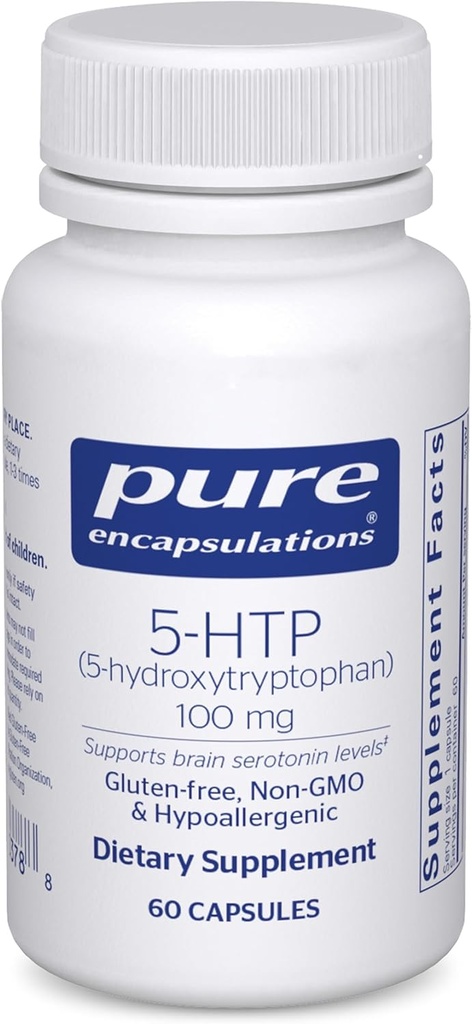 Ensulasi Murni 5- HTP 100 mg - Kesehatan Otak, Peraturan Tidur & Appetite * - 5- Hydroxyptophan - Gluten Bebas & Non-GMO - 60 Capsules