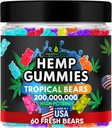 Hemp Gummies Natural Relief, High Potency Gummy Bear Edibles, Peace and Relaxation, Bedtime Support, Omega 3 6 9 Oil for Sleep-Made in USA