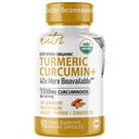 Nutri Organic Turmeric Curcumin Supplement 1425mg - 40x More Bioavailable - 95% Pure Curcuminoids - with Black Pepper, Ginger & Turmeric Oil - 90 Count Capsules, 3rd Party Tested
