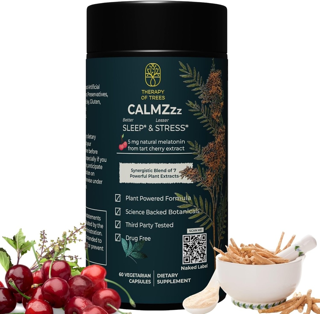 Avançat Dorm Aid amb Melatonin i 7 Plants Nothen Habit Forming, 100% Natural Sloin only Plants Else, Aids Natural per a adults, Melatonin 5g