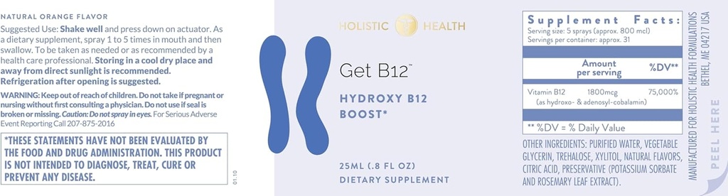 Holistic Health GET B12TM Спрей 25ML (.8 FL oz)