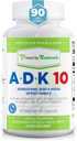 Power By Naturals ADK Vitamīnu papildinājums – ADK 10 Augsta potence ar vitamīniem A, D3 10 000 SV & K2 MK7 Superior Heart, Imūnās un kaulu veselības atbalsts – 90 kapsulas, 1 iepakojums (3-Mēneša piegāde)
