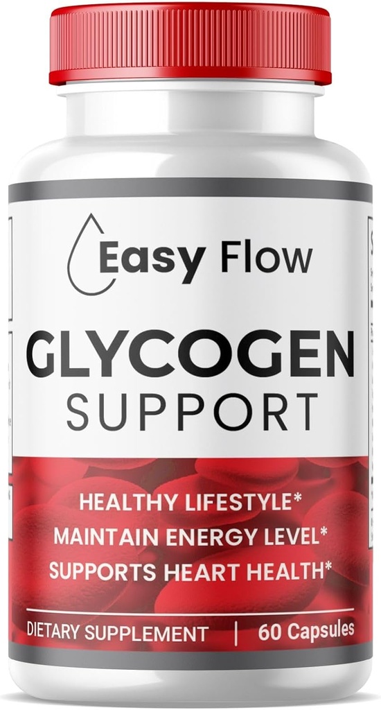 (1 balení) Easy Flow Glycogen, EasyFlow Glycogen Support Capsules, Glyco Optimizer Formule, Natural Blood Vessel Cleaner, Premium Easy Flow Glycogen Support (60 Kapsle)
