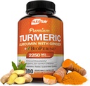 NutriFlair Turmeric Curcumin med Ginger och BioPerine Black Pepper Supplements, 180 Capsules - 95% Curcuminoids - Gemensamt stöd, Antioxidant, Anti Aging - Naturlig, icke-GMO, Vegan Bästa Maximum Potens