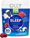 Os nenos dormen Gummy, 0.5mg Melatonin, L Theanine, Chamomile e Lemon Balm, Childrens Chewable Supplement, Ocasional Sleep Support, Raspberry - 60 Count