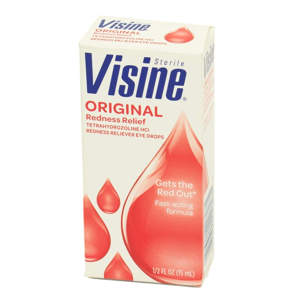 J & J Visine Eye Drops, Visine Original Eye Drops.5 oz. Pullo (Packaging May Vary)