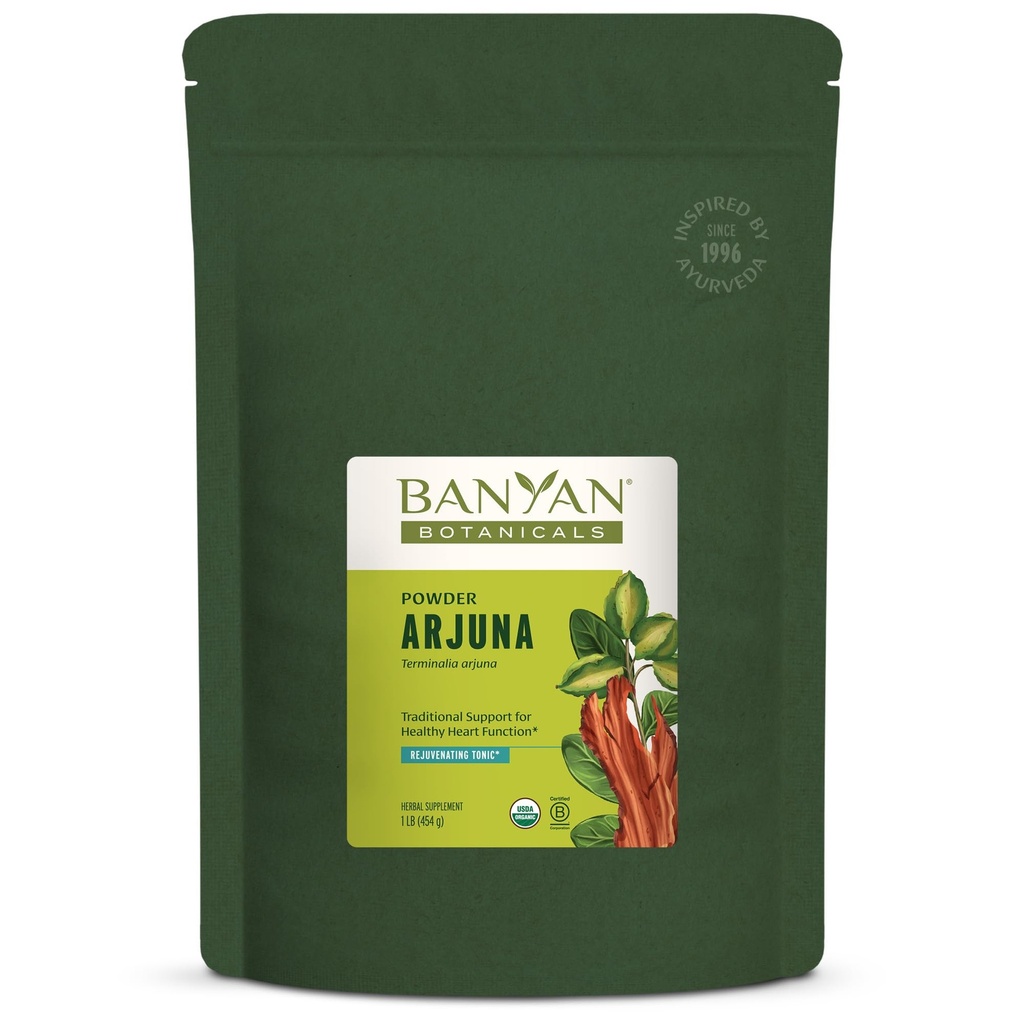 Banyan Botanicals Arjuna Bark Powder – Organic Arjuna (Terminalia Arjuna) – Natural Herbal Heart Health Supplement and Rejuvenating Tonic* – 1 lb. – Non-GMO Sustainably Sourced Vegan