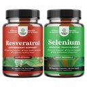 Bundle of Anti Aging Trans Resveratrol and Pure Selenium Thyroid Support Supplement - Natural Joint Support Supplement - Natural Immune Booster for Adults